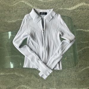 Bershka zip up long sleeve top